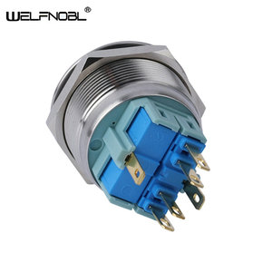 1 NO1NC Flacher runder Kopf 25mm Metall-LED-beleuchteter Knopf Spezieller Verriegelungs-Mini-Touch-Key-Wahlschalter - Product Image 5