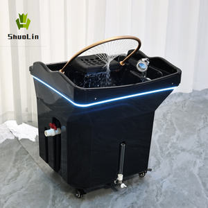 Lit de lavage portable pour salon de coiffure et spa capillaire, avec bac à shampoing, lavabo mobile, réservoir d'eau 60L, <span class=keywords><strong>pompe</strong></span> hydraulique, usage commercial - Product Image 2