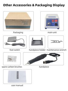 Laboratorio dentale mano maratona N3 micromotore E-TYPE lucidatura 35000 RPM odontoiatrico laboratorio dentista trapani unghie macchine utensili - Product Image 6