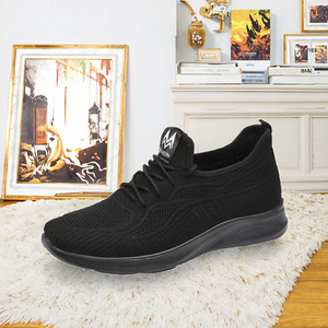 Zapatos para Caminar Ligeros con Suela de PU para Hombre, Parte Superior de Punto, Color Negro, para Otoño - Product Image 4