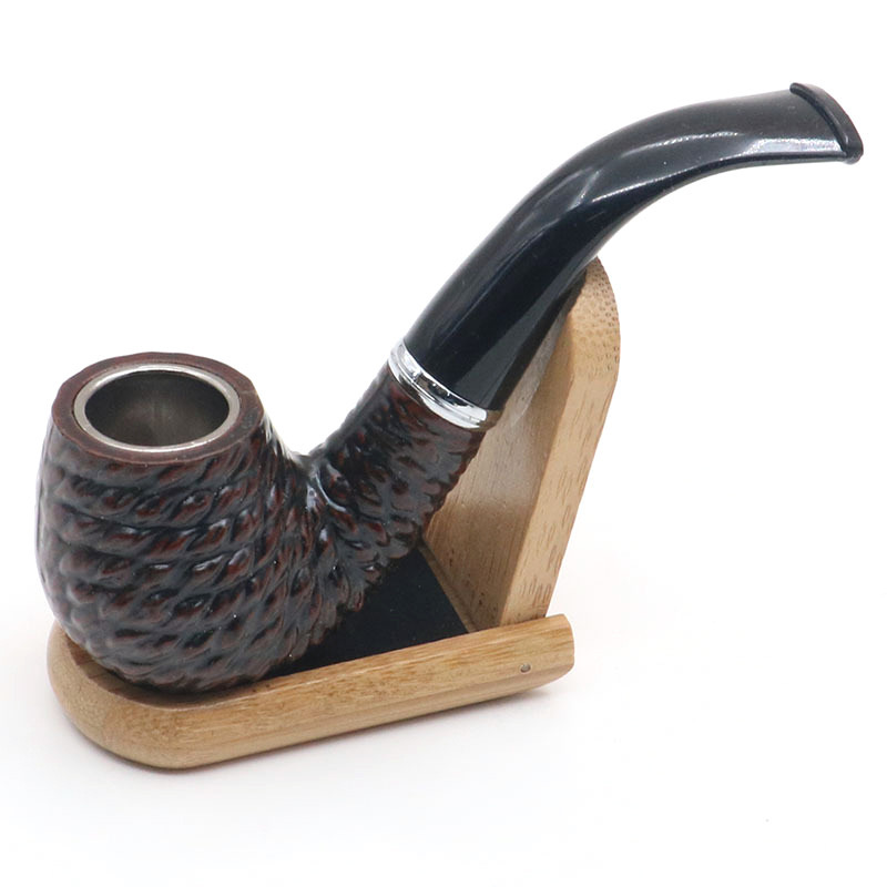 Wholesale Manual Tobacco Handle Pipe Red wooden Ebony Customized Logo Free Green Sandal Smoking Wood Pipes