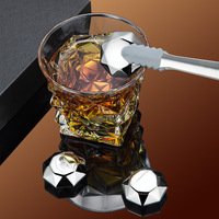 UFO-Pierres de refroidissement de whisky en acier inoxydable 304 de qualité alimentaire Outils de bar à vin de glace réutilisables Coffret cadeau de glaçons en gros