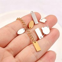 Collier personnalisé en acier inoxydable plaqué or 18 carats, fabrication de bijoux DIY, pendentif vierge avec logo pour femmes et hommes, cadeau