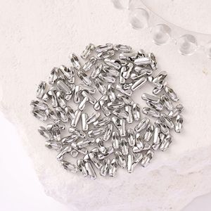 Cadena de cuentas de cobre con cierre cónico chapado en forma de baguette para la fabricación de collares B52 - Product Image 1