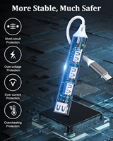 Hub USB Mini 4 in 1 dari Aluminium Alloy, 4 Port USB C, Adaptor Port USB 3.0, Docking Station Tipe C untuk Laptop PC Tablet