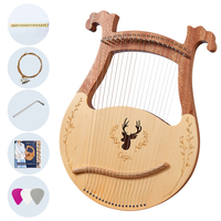 21 Strings Mahogany Lyre Harp Small Portable Lyre Instrument Mellow Tone Children Adult Present Factory Custom OEM ODM