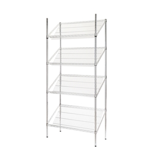 Estantería Metálica Reforzada de 5 Niveles Inclinada, Cromada/Plateada, Tipo Vertical, Fácil Montaje, 250 kg/nivel - Product Image 1