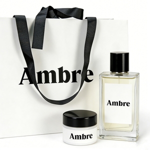 Sac en papier blanc personnalisé avec poignée en ruban de satin <span class=keywords><strong>noir</strong></span> et logo de marque pour sac en papier de luxe pour la vente de parfums - Product Image 2