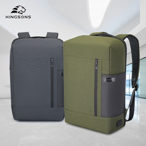 Kingsons Men's <b>Laptop</b> <b>Backpack</b> Water Resistant Solid Color Business Shoulder Bag For Everyday Use - Product Image 1