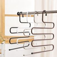 Multifunktionaler Metall-Kleiderbügel 5-in-1 Platzsparender Schal- und Hosenorganizer S-förmige Kleiderbügel für Hosen und Jeans