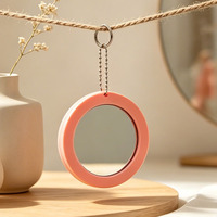 Miroir de voyage miniature en PVC souple portable, porte-clés, miroir de maquillage de poche durable, cadeau promotionnel