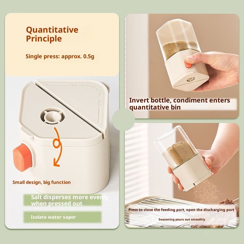 European Kitchen Glass Spice Shaker Seasoning Bottles Double-Mouthed Multifunction Printing Fresh-Keeping Party Spice Carton view 3