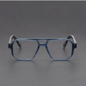 Marcos De ojo De cristal óptico para hombre De nuevo diseñador, <span class=keywords><strong>marca</strong></span> Anti UV400, inserto De aleación cuadrado gris transparente clásico, Monturas De Gafas - Product Image 5