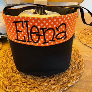 Borsa per Caramelle Trick or Treat, Personalizzata per Bambini, Ecologica in Tela a Pois e Righe, Cesto per Halloween, Famiglia <span class=keywords><strong>Gina</strong></span> - Product Image 4