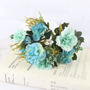 Flor artificial de tela de seda con diseño de ramo de claveles y clavos de olor, de tallo único, accesorio floral DIY para exportación. - Product Image 3
