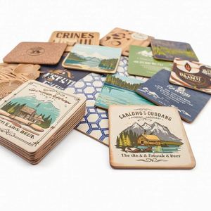 Wholesale Design Printing Logo Coffee Cup Drinks Beer <b>Pad</b> Disposable Advertising Cardboard Absorbent Paper Coaster - Product Image 1