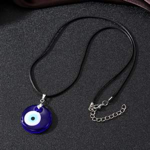 Collar de Mal de Ojo para Mujeres y Hombres Collar de Protección Cuerda de Cuero Colgante de Mal de Ojo de Vidrio Amuleto de la Suerte Regalos para Amigos - Product Image 4