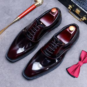 Zapatos Oxford de Encaje Estilo Británico para Hombre ASTON M.JAZZ, Formales de Negocios, con Parches de Cuero VALENTINA, Ligeros y Transpirables para Boda - Product Image 5