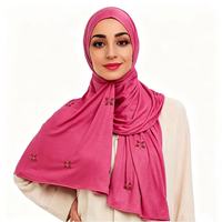 Foulard Hijab Musulman pour Femme 70*170cm en Jersey de Bambou de Luxe Timett, Motif Strass Faits Main, Quatre Saisons, Vente en Gros