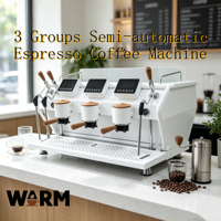 Machine à expresso WARM à haute capacité, triple/quadruple groupe, avec système double, contrôle du débit standard et qualité de café constante
