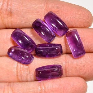 พลอยอเมทิสต์บราซิลเกรด AAA อัญมณีขัดเงาคาโบชองขัดเงาขนาด14x7x5มม. 32กะรัตทำด้วยมือ - Product Image 1