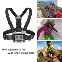 Penyangga Ponsel & Kamera Aksi 4in1 Elastis Adjustable Quick Clip Berkualitas Tinggi Tahan Guncangan dengan Tali Harness Dada