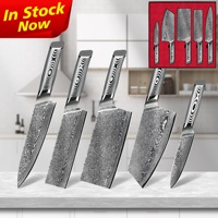 Pengiriman Gratis Pisau Koki SkyCook 5 Inch Baja Damaskus untuk Roti, Steak, dan Sayuran dengan Gagang G10 Abu-abu Logo Gratis