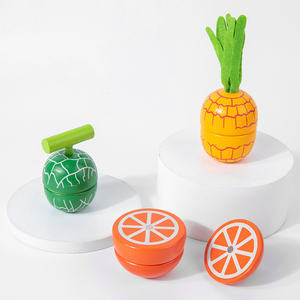 Coupe de bois magnétique fruits légumes enfant en bas âge éducatif semblant jouer jouet en bois cuisine ensemble jouets pour enfants - Product Image 5