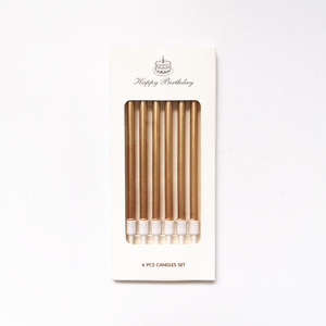 Groothandel Gepersonaliseerde Dunne Verjaardagskaarsen Enkelvoudige Verpakking Taart & Potlood Stijl Goud Zilver Lange Kaars voor Pasen Nieuwjaar - Product Image 5