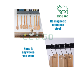 Ustensiles de cuisine en bambou avec support Cuillères en bambou pour la cuisson Spatules en bois et batterie de cuisine - Product Image 5