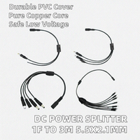 Adaptateur de prise de séparation d'alimentation DC 1 femelle 3 mâles 5,5 mm x 2,1 mm, connecteur d'alimentation, conducteur en cuivre à 2 fils pour télécommunications