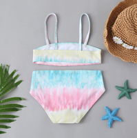 Maillot de bain tankini pour filles, séchage rapide, écologique, imprimé coloré, avec haut amovible pour la plage estivale