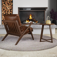 Chaise de loisirs nordique en bois massif bjflamingo Chaise de loisirs Fauteuil à cadre en bois