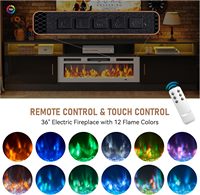 Meuble TV Kalsubo 78 pouces noir et blanc avec prise électrique, éclairage LED et rangements pour téléviseurs jusqu'à 90 pouces, pour salon