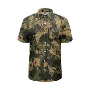 Bán Buôn Biểu Tượng Tùy Chỉnh Kryptek Thiết Kế huyệt Câu Cá Áo Sơ Mi Mens Nút Xuống Polyester Golf Đầy Đủ Nút up Polo Áo Sơ Mi Camisas