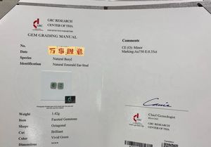 Xinfly 18k White Solid Gold 0.35ct <b>Emerald</b> 0.33ct Natural Diamond Square <b>Stud</b> Gem Earring - Product Image 5