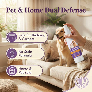 Spray anti-puces et tiques Natures Factory 100ml à base de plantes, tue les puces, les œufs, les larves, les tiques, les moustiques, pour chiens et chats, doux pour la peau - Product Image 2