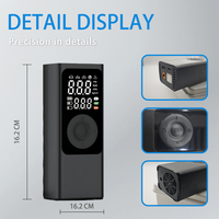 Compresseur d'air de voiture sans fil ABS avec lumière LED, rechargeable, double alimentation (USB+12V), moniteur de pression numérique pour gonflage des pneus