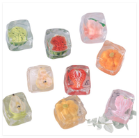 Jouets alimentaires 3D en résine mignons de dessin animé pour enfants, en forme de fruits (pastèque, pêche, citrouille, poire, cerise, fraise rose), pour jeu de cuisine DIY
