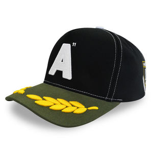 Gorra de Béisbol Deportiva Personalizada con Logotipo Bordado en 3D, Negra, Verde y Amarilla, Unisex, Ajustable, al por Mayor - Product Image 3