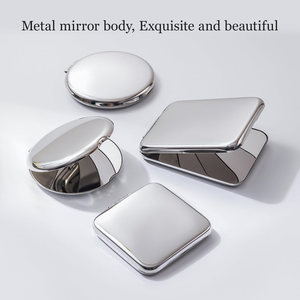 Double-sided 1x/2x Magnifying Folding Mini Portable Pocket Compact Travel Foldable Small Makeup <b>Mirror</b> for Make up Custom Logo - Product Image 3