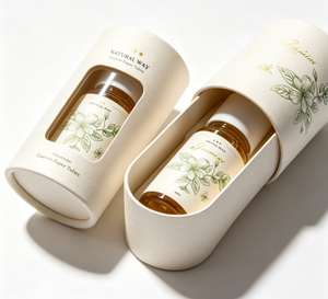 High Quality Biodegradable Cardboard Cylinder for Beauty Products Perfume Candle Packaging Paper Tube with Embossing Printing - Product Image 5