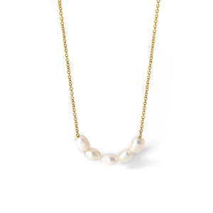 Gemnel Custom 925 Silver Jewelry <strong>Pearl</strong> <strong>Necklace</strong> Freshwater <strong>Pearl</strong> Beads Clavicle <strong>Necklace</strong> Smile Shape Jewelry Wholesale <strong>Necklace</strong> - Product Image 1