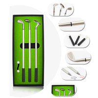 Cadeau de golf drôle Mini stylo de pratique de golf Cadeau de bureau Souvenir de golf Stylo à bille Ensemble cadeau de stylo de balle de golf
