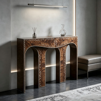 Mesa Consola de Lujo Moderna, Mesa de Entrada Arqueada Artística, Mesa Auxiliar para Pasillo, Ideal para Villas, Lobbies de Hoteles y Proyectos de Mansiones