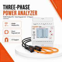 Compteur intelligent triphasé OEM YC-231(261) avec bobine Rogowski, rail DIN, mesure flexible de l'énergie électrique, moniteur de puissance 0.2s