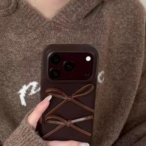 XP007 Leather pattern bow <b>lanyard</b> suitable for 18PROMAX <b>mobile</b> <b>phone</b> case new iPhone16PR0/17/16/15 - Product Image 2