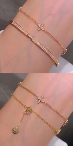 Xinfly 18K Gold and Natural Diamond Fine Jewelry <b>Set</b> for Ladies Fashionable Necklace and <b>Bracelet</b> for Parties - Product Image 5