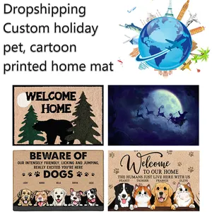 Drop Shipping Huisdecor Op Maat Gemaakte Deurmatten Op Aanvraag Vakantie Cartoon Dropshipping Vloermatten Expediteur