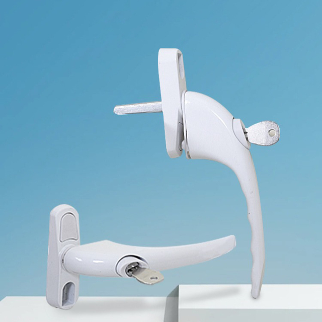 Universal White Window Protection Handle Combination Zinc Alloy Door and Window Key Embedded Cabinet Locks & Straps